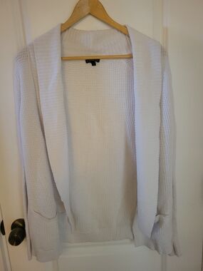 Express Open-Front Shawl Collar Cardigan - White